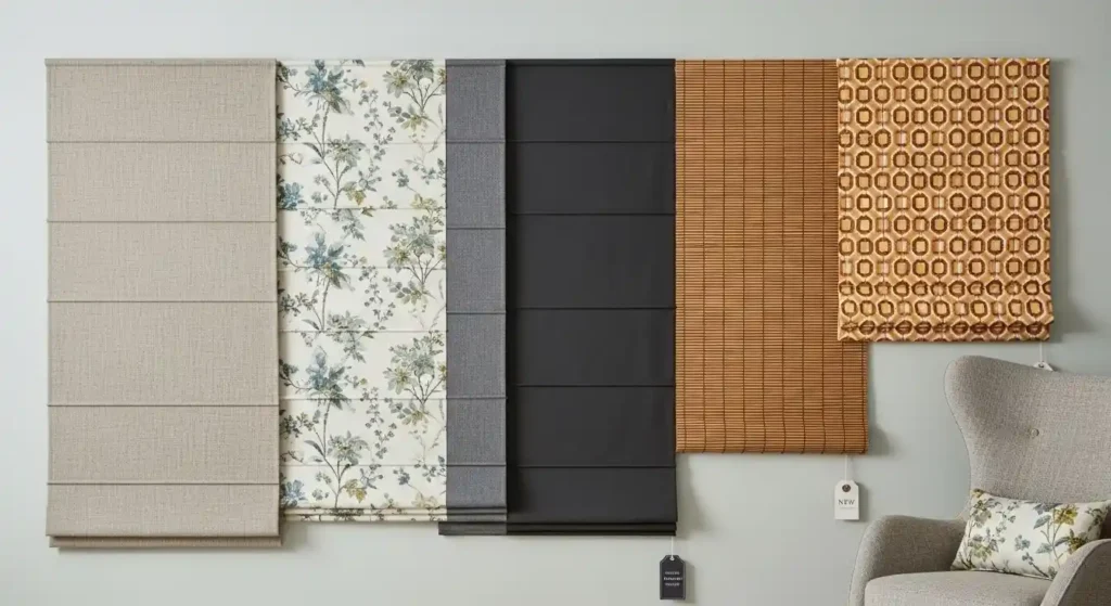 Collection of Roman blinds available for purchase