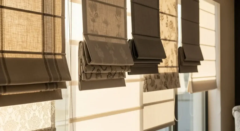 Custom-made Roman blinds for villas and homes