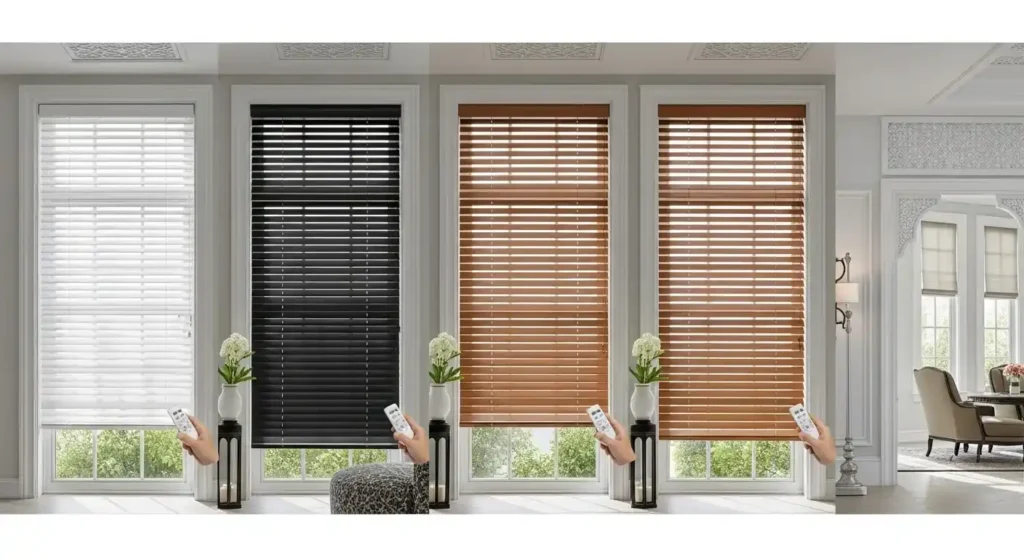 Modern Dubai apartments showcasing automated motorized blinds for elegant, convenient, and stylish window décor.