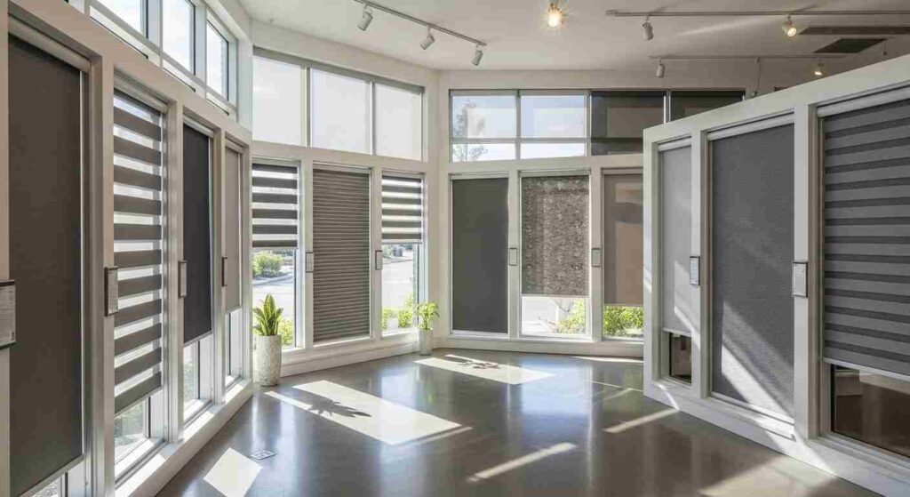 Collection of roller blinds installations displayed in a project gallery for design inspiration.