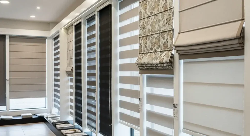 Stylish Roman blinds for modern apartments