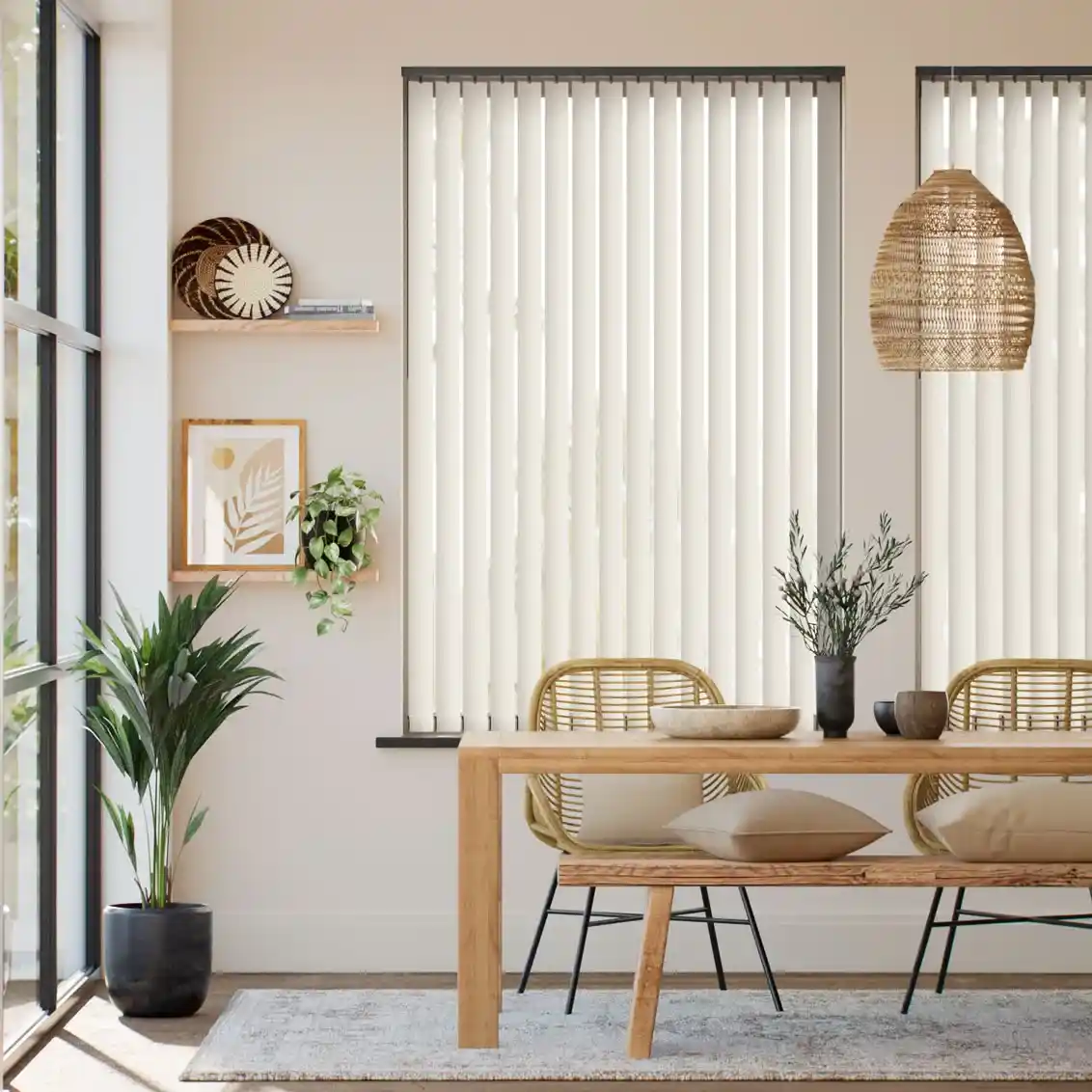 Antique Cream and Black Vertical Blind_11zon