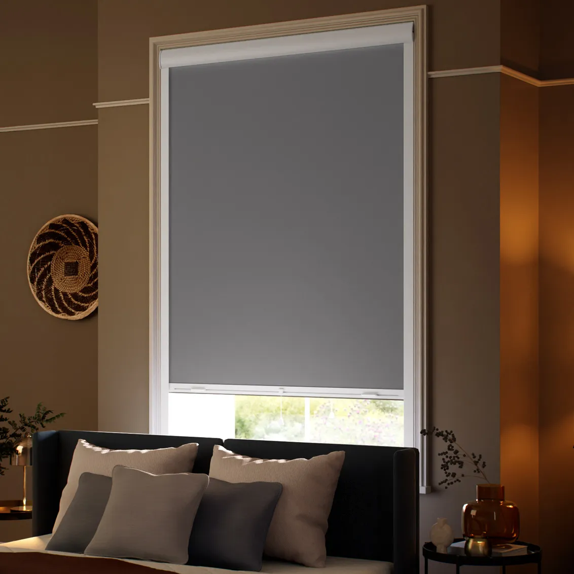 Complete Blackout Titan Harbour Grey Roller Blind 1