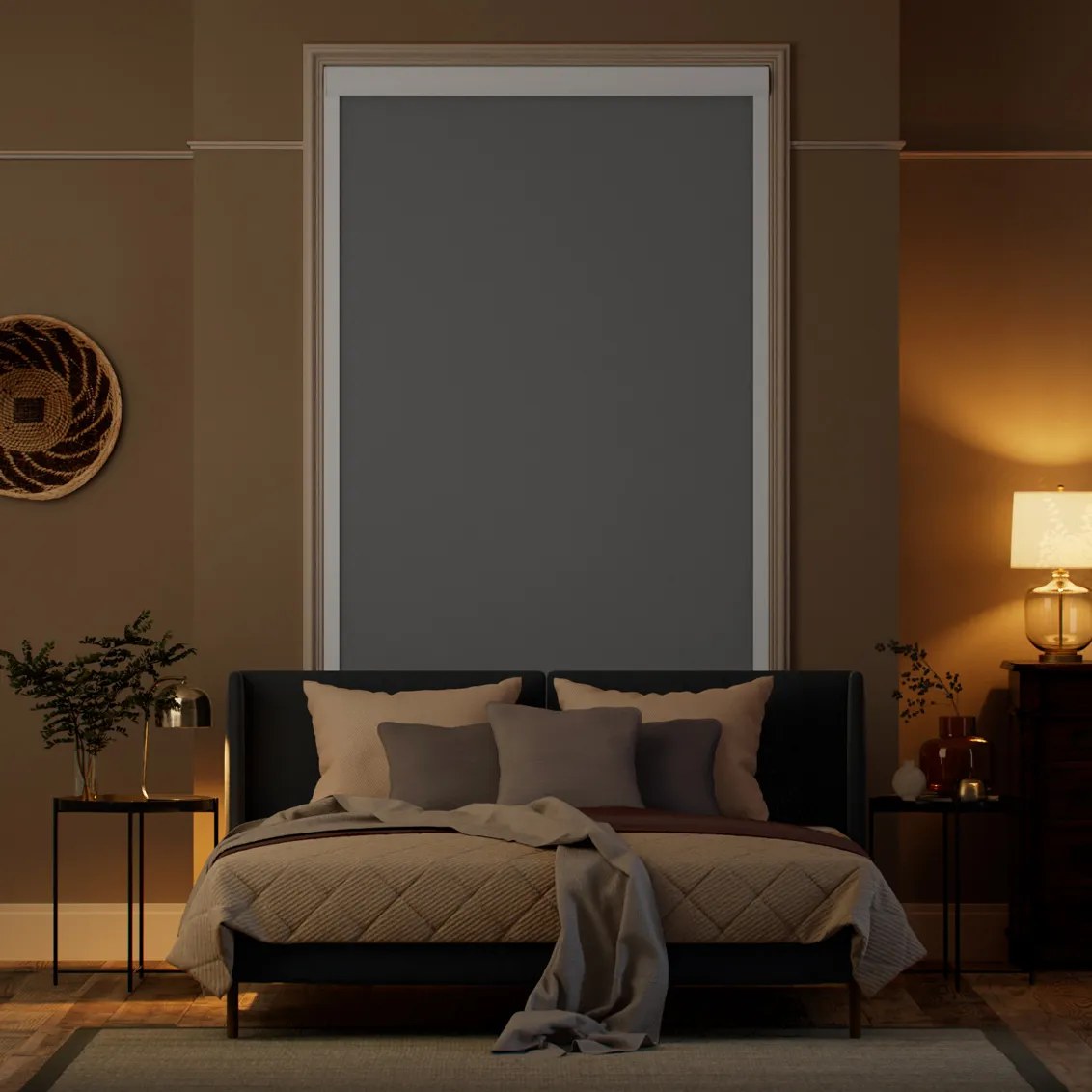 Complete Blackout Titan Harbour Grey Roller Blind 2