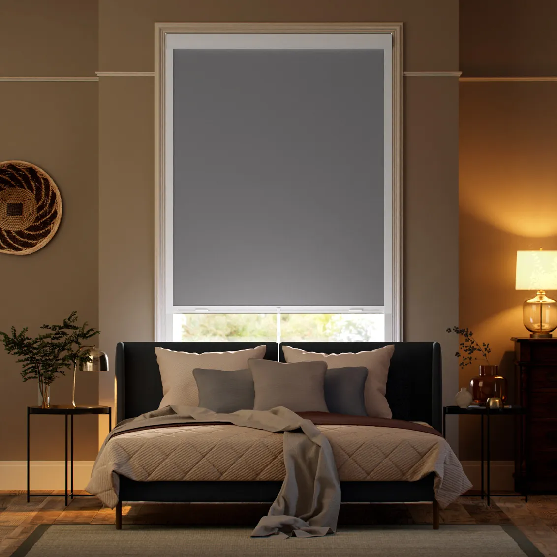 Complete Blackout Titan Harbour Grey Roller Blind