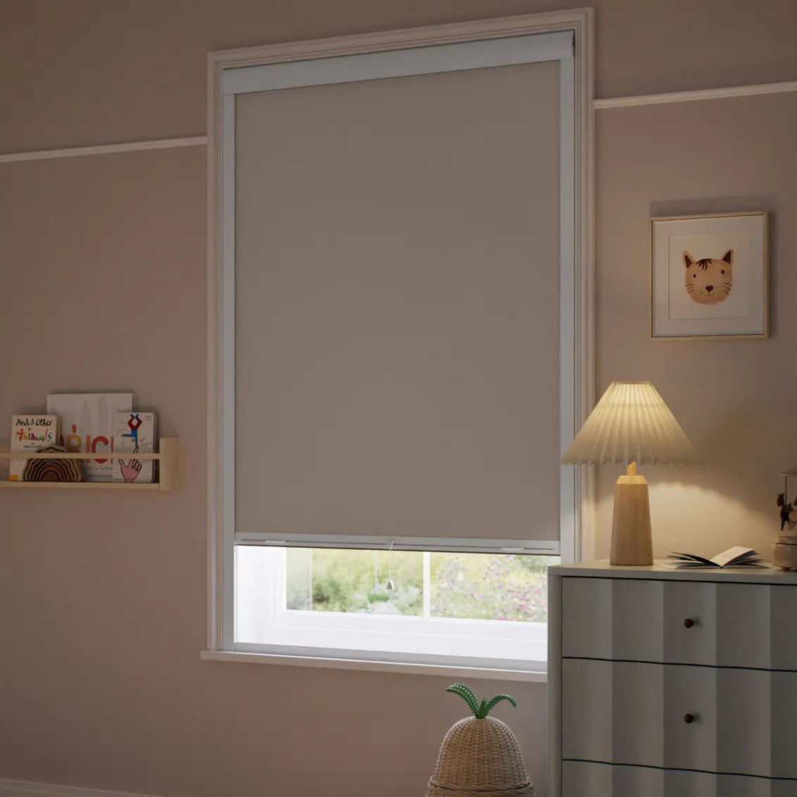 Complete Blackout Titan Warm Stone Roller Blinds