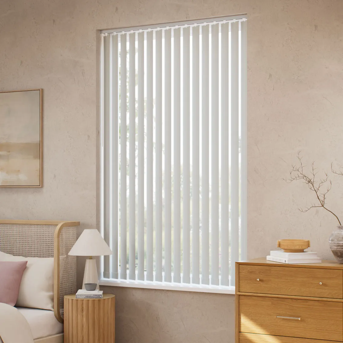 Grey and Silver Vertical Blinds